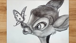 How to Draw Disney Bambi Step by Step | Cartoon Characters Drawing