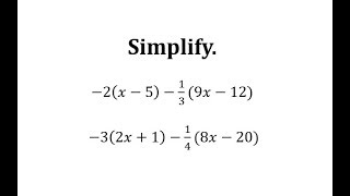 Distribution with Fractions and Combine Like Terms - Simplify Perfectly