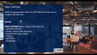 Proc Append in SAS