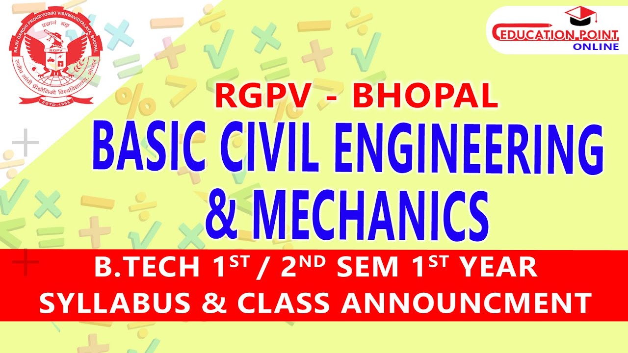 Syllabus | Basic Civil Engineering & Mechanics RGPV B.Tech 1st Year ...