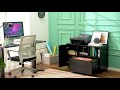 DEVAISE | Office File Cabinet with Charging Station and Lock