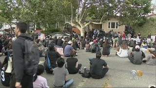 Demonstrators Stage Sit-In On San Jose Mayor Liccardo's Front Steps