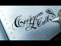 how to do faux calligraphy writing CONFERENCE CALL with a normal pen