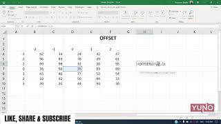 OFFSET Function | Part 1 | Learn Excel | Yuno Learning
