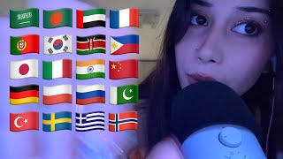 ASMR trigger words in 20 languages (hand sounds, up-close whispers)