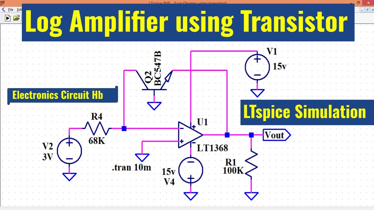 LTSpice Log Amplifier Using Transistor | Simulation - YouTube