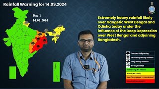 Extremely heavy rainfall likely over Gangetic West Bengal and Odisha today