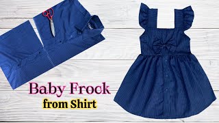 Beautiful Baby Frock Cutting and Stitching from Shirt