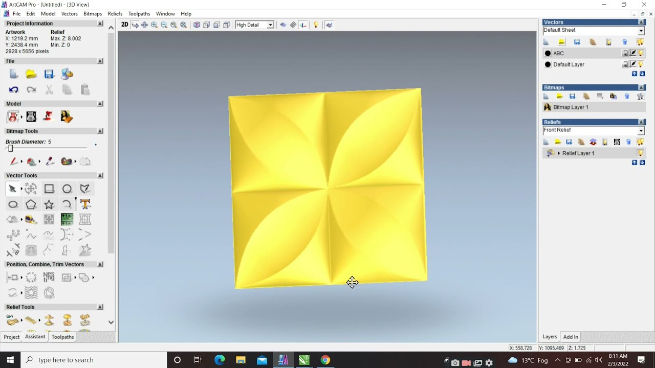 Artcam 3d Design Training Youtube