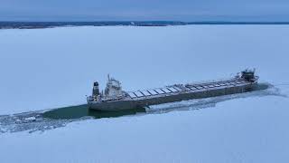 Manitoulin a Great Lakes freighter Stuck on Lake Erie January 2025