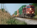 Screaming AC's 60MPH Intermodal Q165 - CP AC4400CW's #8549 P3 Horn & #9754 - Mentor OH June 2019