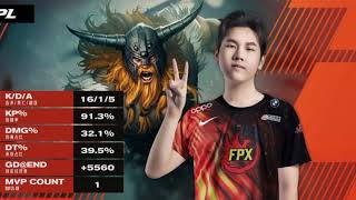 FPX BO INSANE 1v9 OLAF!! FPX VS IG GAME 1