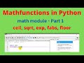 Math module Functions in Python Part-I || Import math Functions in Python