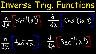 Derivatives of Inverse Trigonometric Functions