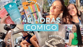 VLOG | comprinhas, mercado da semana, escolhendo look pro rolê, treino | quase 48h comigo