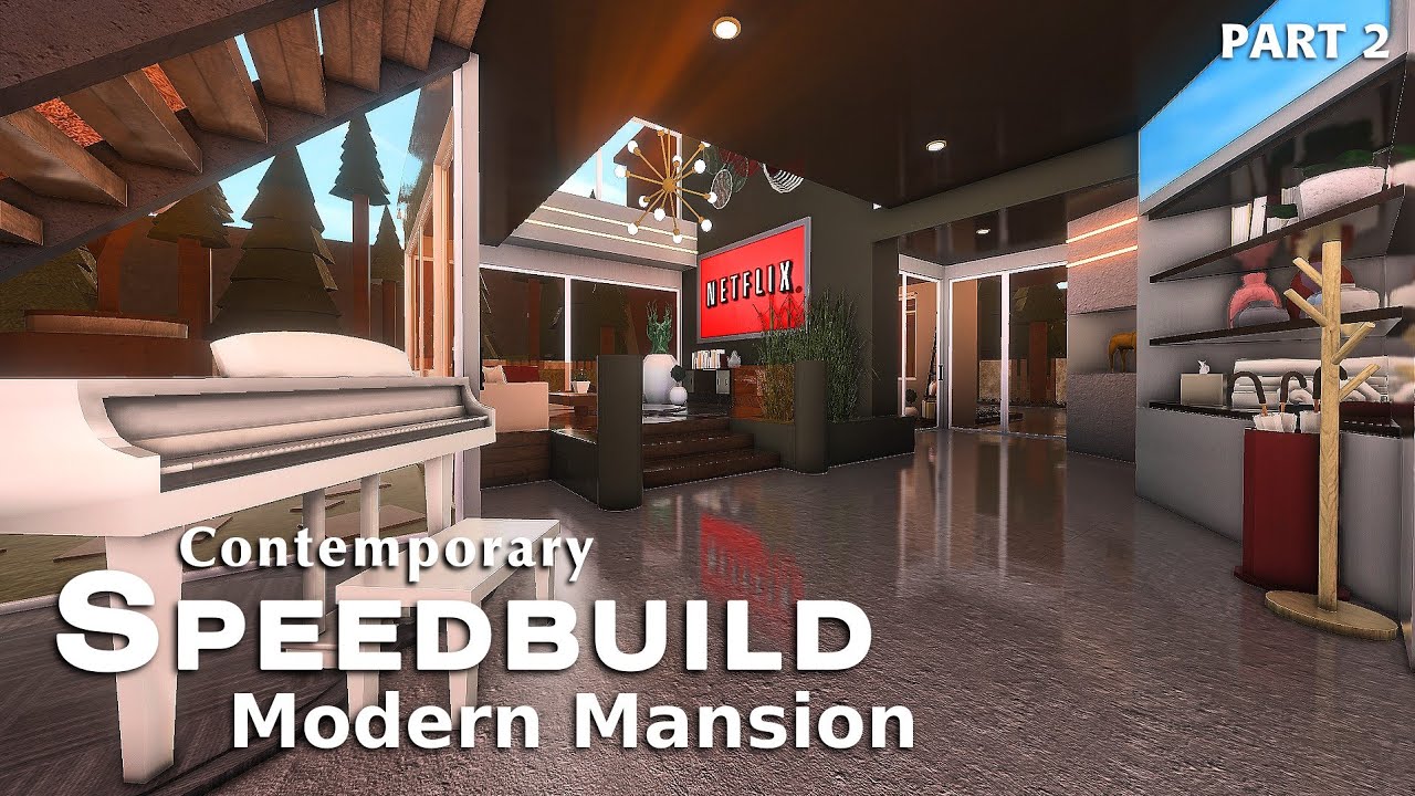 Bloxburg: Contemporary Warm Modern Mansion (Interior Speedbuild $295k ...