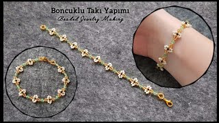 Elegant bracelet tutorial with crystal and seed beads. Beads jewelry making. Beading tutorial.