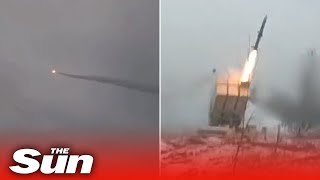 Footage shows NASAMS air defence system defending the skies of Ukraine