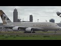 【4k】ダイバートで初飛来‼エティハド航空a380☆landing u0026takeoff at nrt rwy16r