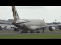 【4k】ダイバートで初飛来‼エティハド航空a380☆landing u0026takeoff at nrt rwy16r