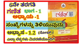 6th,maths,sankegalannu tiliyuvudu, exercise -1.2#6th,ಗಣಿತ, ಸಂಖ್ಯೆಗಳನ್ನು ತಿಳಿಯುವುದು, ಅಭ್ಯಾಸ-1.2#notes