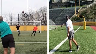 Talented Athlete Performs Amazing Football Trick-shots