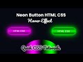 Neon Button Effect | HTML CSS Hover Effect
