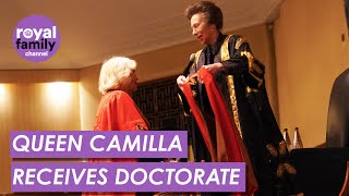 Queen Camilla is Presented With an Honorary Degree by Princess Anne