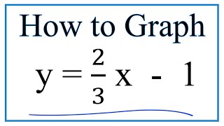 How to Graph y = 2/3x - 1
