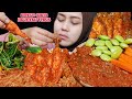 SELERAH KALI LOH🔥UDANG ENOKI PEDAS MANIS TUMIS BATANG PEPAYA||mukbang indonesia||#asmr #eating #fyp