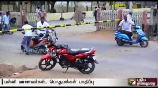 Needamangalam people request to build a bridge to reduce traffic in railway station