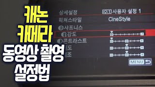 동영상 촬영 캐논 카메라 픽처스타일 설정 방법(색보정을 위한)