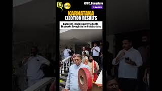 Karnataka Elections Results 2023 | Congress Leads in 118 Seats, Fireworks Brought In | #shorts