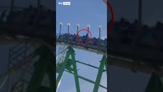 Man climbs out of moving rollercoaster