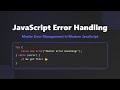 JavaScript Error Handling: A Beginner's Guide with Try-Catch, Async/Await & Debugging