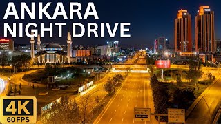 Driving at Night Turkey - Ankara 4K