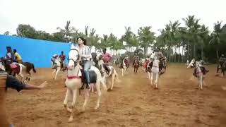 Sunny Leone practicing horse riding