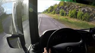 (4K) Relaxing Mercedes Actros Truck + Trailer driving, loaded FULL TRIP!