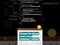 Multithreading : 💻💡Change the thread name by setName() method ✅