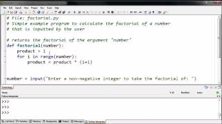 01 Python programming 11 Defining a factorial function