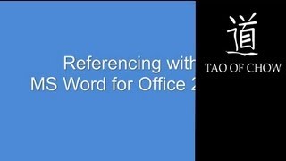 Referencing with Word 2010