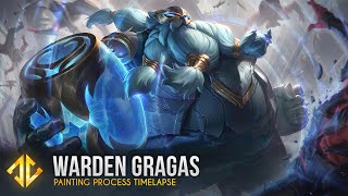 Warden Gragas - League of Legends Splash Art Painting Timelapse