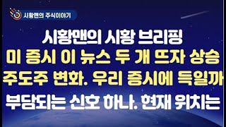 주식 시황. 미 증시 상승 이끌어낸 뉴스 두 가지. 메가7에서 중소형주로 자금 이동한 이유와 우리 증시 영향. 갑자기 늘어난 증시 낙관론. 부담되는 신호도 하나. 현재 상황 보니