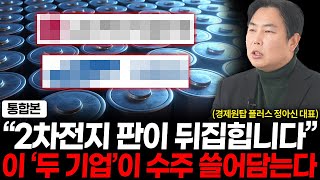 2차전지 대반전 나옵니다, 결국 이 '두 기업'이 수주 쓸어담는다. (경제원탑 플러스 정아신 대표 통합본)