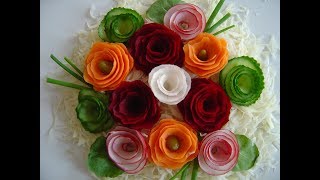 Jak szybko zrobić kwiaty z warzyw, dekoracje potraw