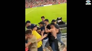 PSV fans attacking Galatasary fans | Atmosphere | Football fight |