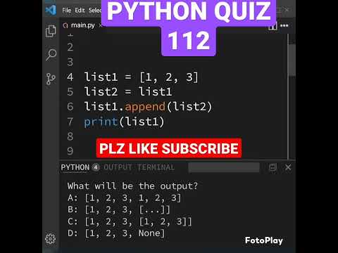 PYTHON QUIZ -112 || #python #blockchain #ml #pythoncode #iot #ai #php #cod #java #pythonprogrammin