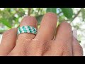 Three Row Emerald Gem And Diamond Wedding  Band @ourosjewels