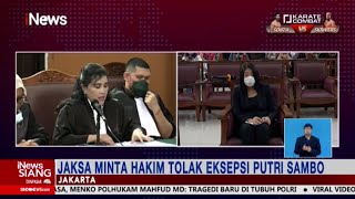 JPU Minta Hakim Tolak Eksepsi Ferdy Sambo dan Putri Candrawathi #iNewsSiang 21/10