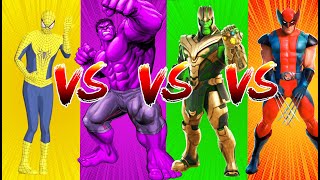 SUPERHERO COLOR DANCE CHALLENGE Spiderman vs Hulk vs Wolverine vs Thanos